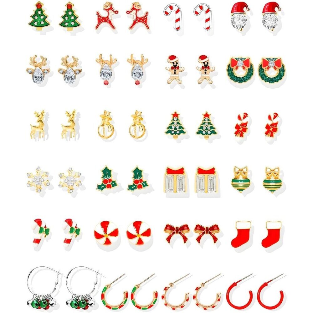 Christmas Earrings for Women Stocking Stuffers Xmas Holiday Stud Earrings Bow Tr